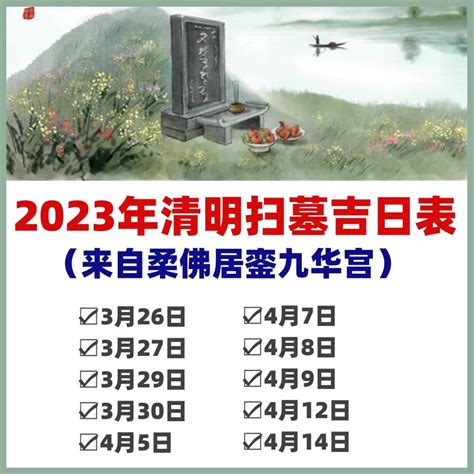 2023清明掃墓吉日|2023年清明节扫墓黄道吉日表